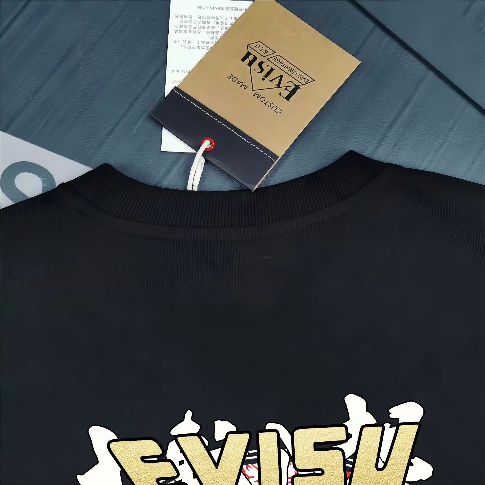 Evisu 2025New Arrival T ⚠ Quality⚠ Same Style T 。 ，Black S-XXL，White S-XXL，Gray M-XXL，Red S-XXL， Red M-XXL